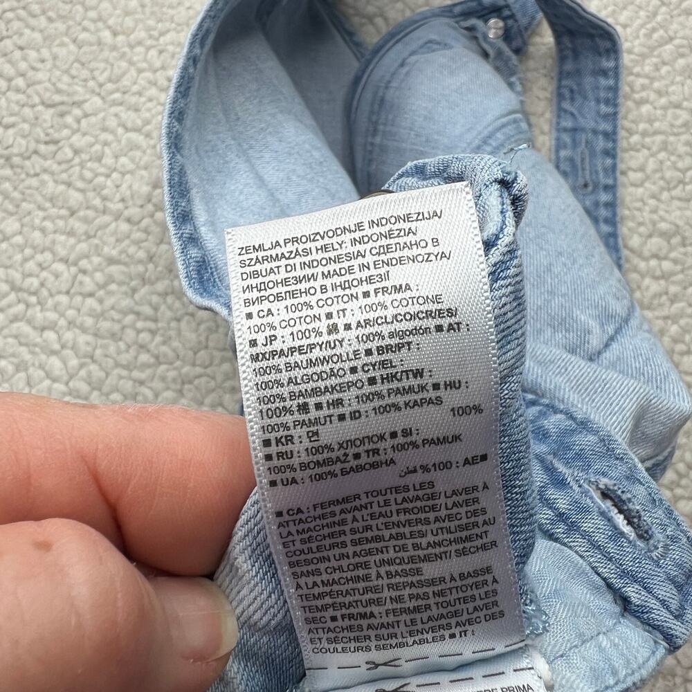 Gap Kids Denim Faded Bleached Short Overalls Small - Picture 6 of 11